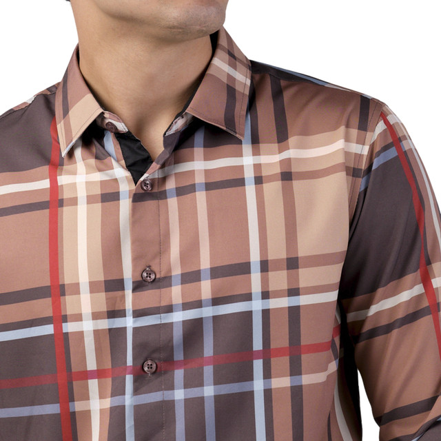 Foto 3 pulgar | Camisa Pavini Manga Larga Para Hombre Marron Pvls104-08