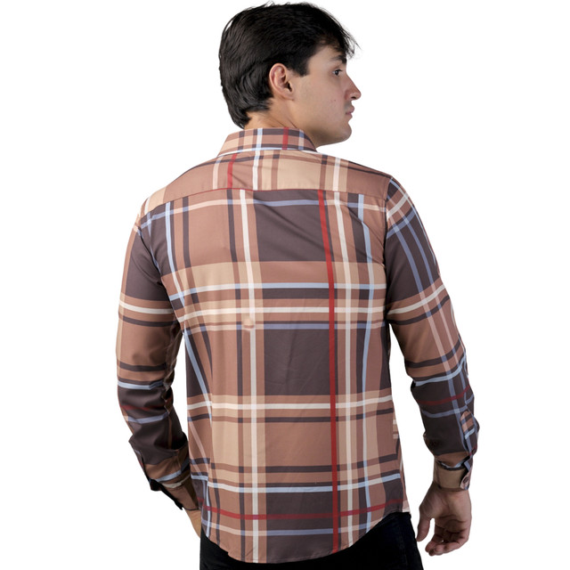 Foto 5 pulgar | Camisa Pavini Manga Larga Para Hombre Marron Pvls104-08