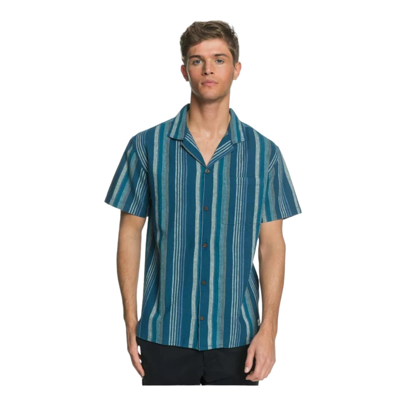 Camisa Quiksilver The Hemp Shirt Ss  Hombre Azul Eqywt03992bsm3 $1,199