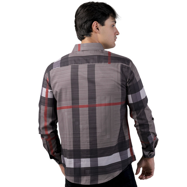 Foto 5 pulgar | Camisa Pavini Manga Larga Para Hombre Marron Pvls104-03