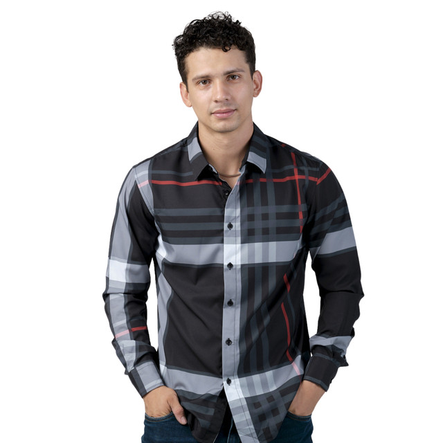 Foto 2 pulgar | Camisa Pavini Manga Larga Para Hombre Negro Pvls104-13