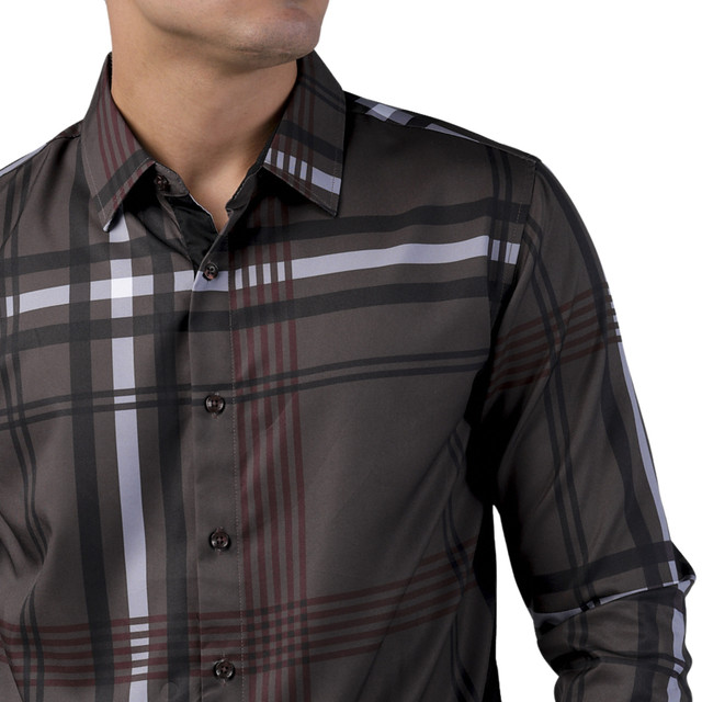 Foto 3 pulgar | Camisa Pavini Manga Larga Para Hombre Marron Pvls104-09