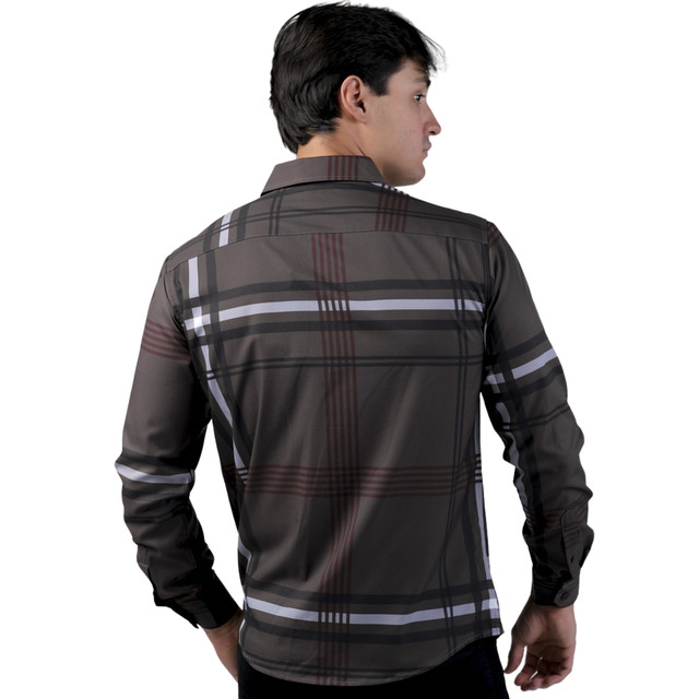 Foto 5 pulgar | Camisa Pavini Manga Larga Para Hombre Marron Pvls104-09