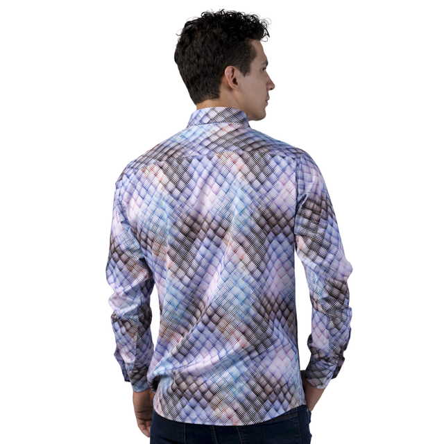 Foto 2 | Camisa Benzini Para Caballero Multicolor Ls5051-lavander