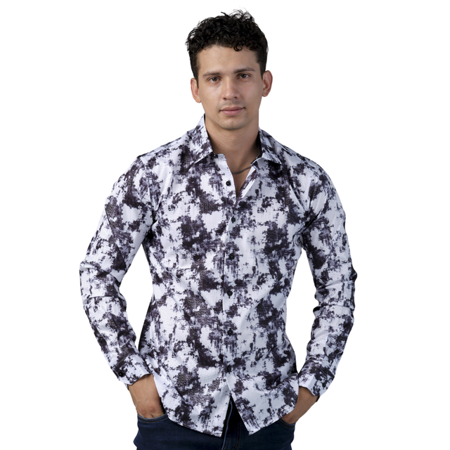 Foto 2 pulgar | Camisa Benzini Para Caballero Blanca Ls5038-black