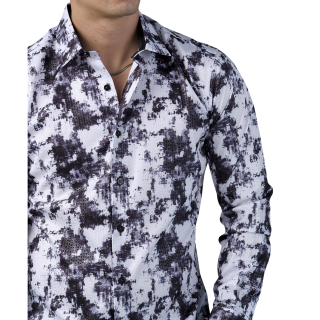 Foto 4 pulgar | Camisa Benzini Para Caballero Blanca Ls5038-black