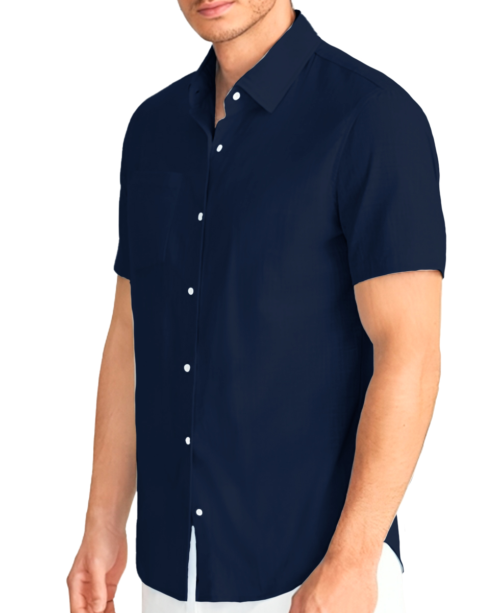 Foto 3 pulgar | Camisa Para Hombre Slim Fit Strech Manga Corta