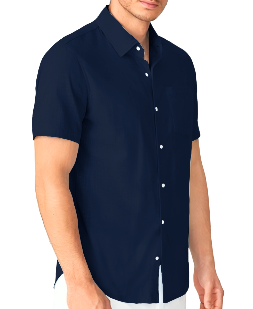 Foto 4 pulgar | Camisa Para Hombre Slim Fit Strech Manga Corta