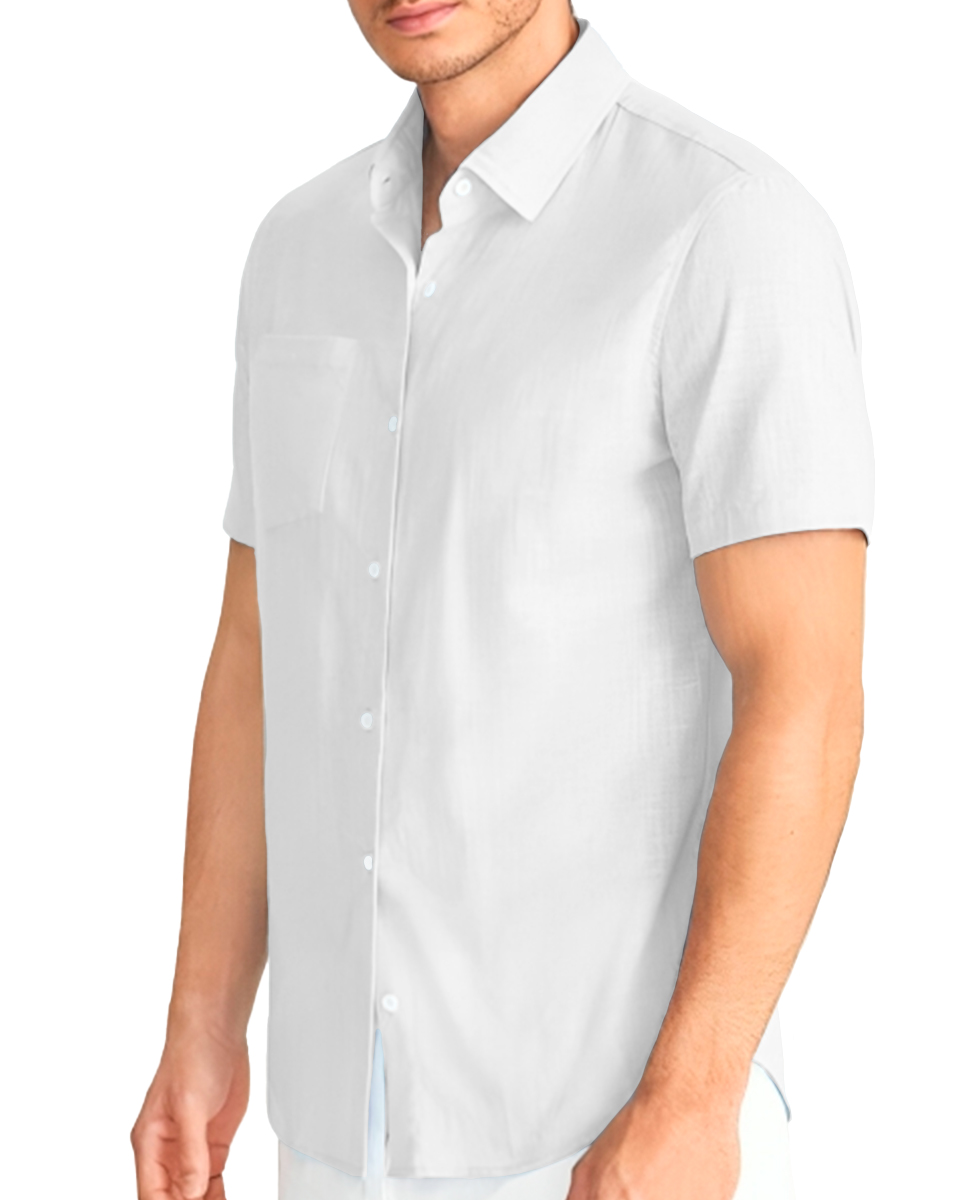 Foto 3 pulgar | Camisa Para Hombre Slim Fit Strech Manga Corta