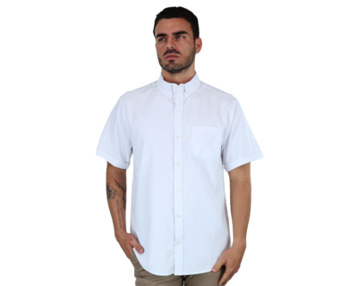 Foto 1 | Camisa Para Caballero De Manga Corta Marca Rams Cottons Modelo Oxford Color Blanco De Corte Regular