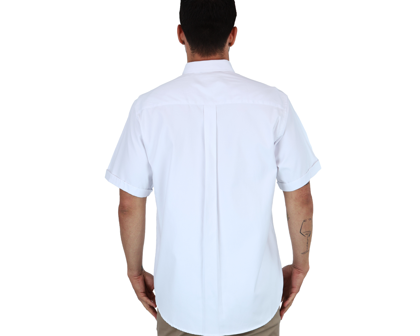 Foto 3 pulgar | Camisa Para Caballero De Manga Corta Marca Rams Cottons  Modelo Oxford Color Blanco De Corte Regular