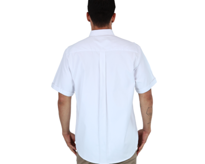 Foto 2 | Camisa Para Caballero De Manga Corta Marca Rams Cottons Modelo Oxford Color Blanco De Corte Regular