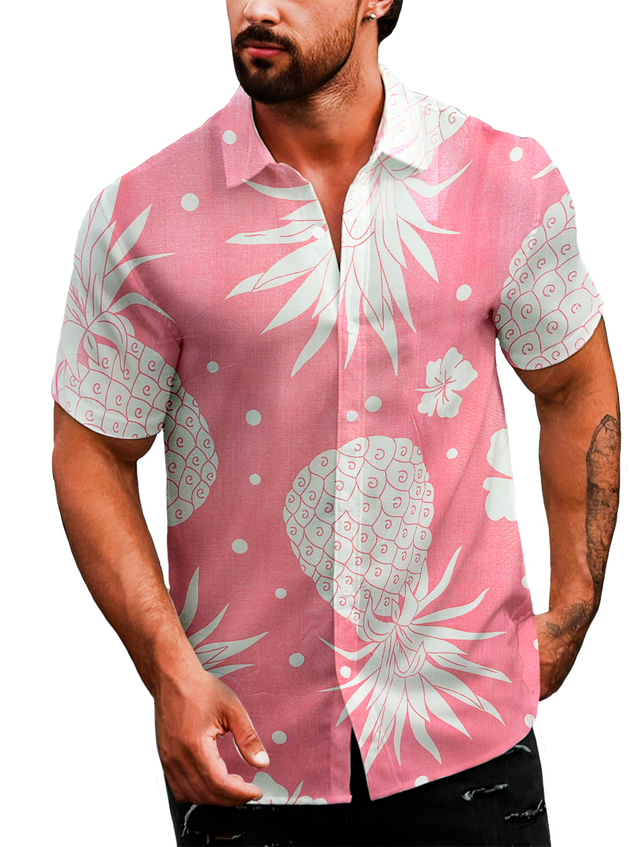 Camisa Casual Para Hombre Strech Manga Corta