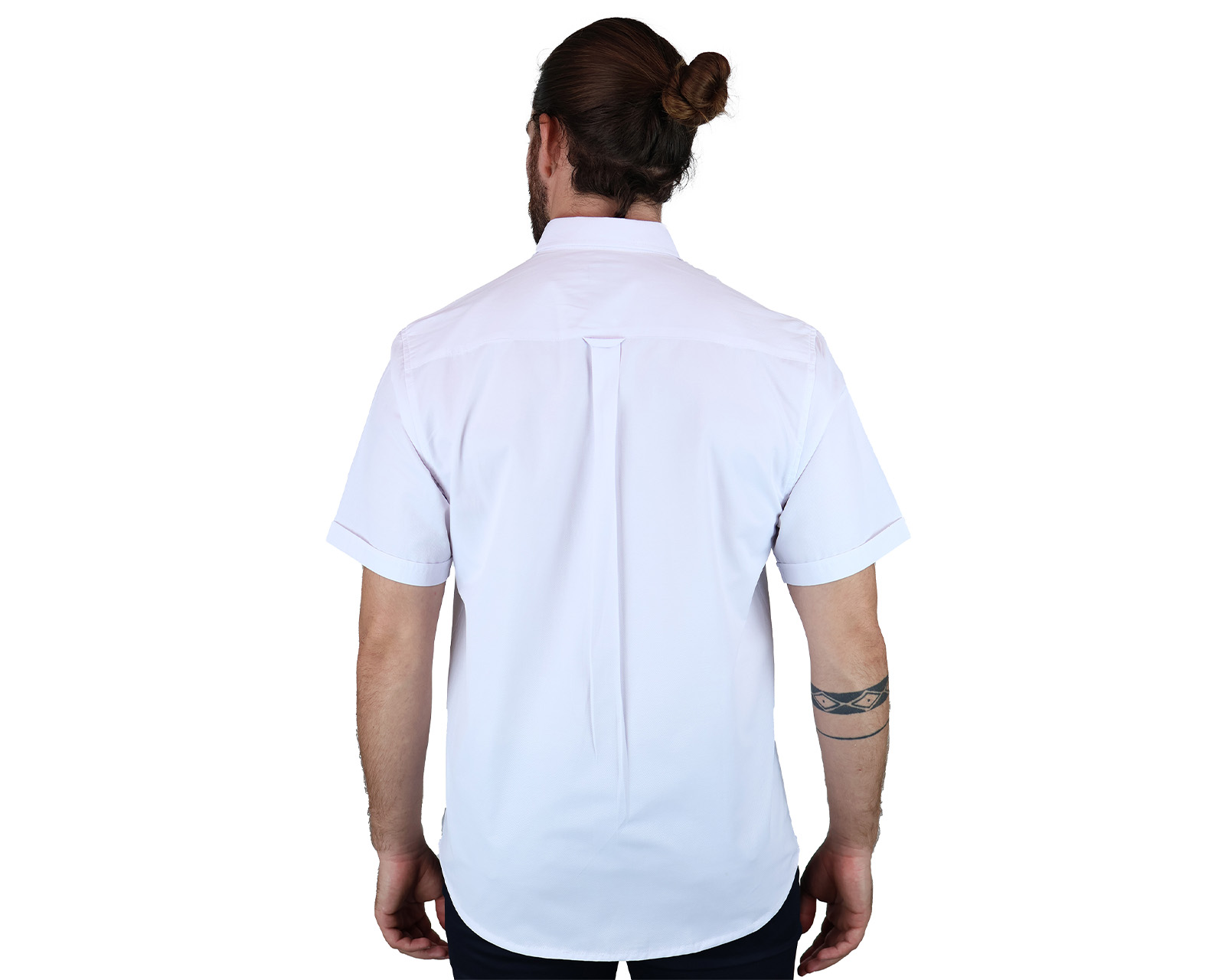 Foto 4 pulgar | Camisa De Manga Corta Con Textura Para Hombre Marca Rams Cottons Modelo Sabato Color Blanco Corte Regular