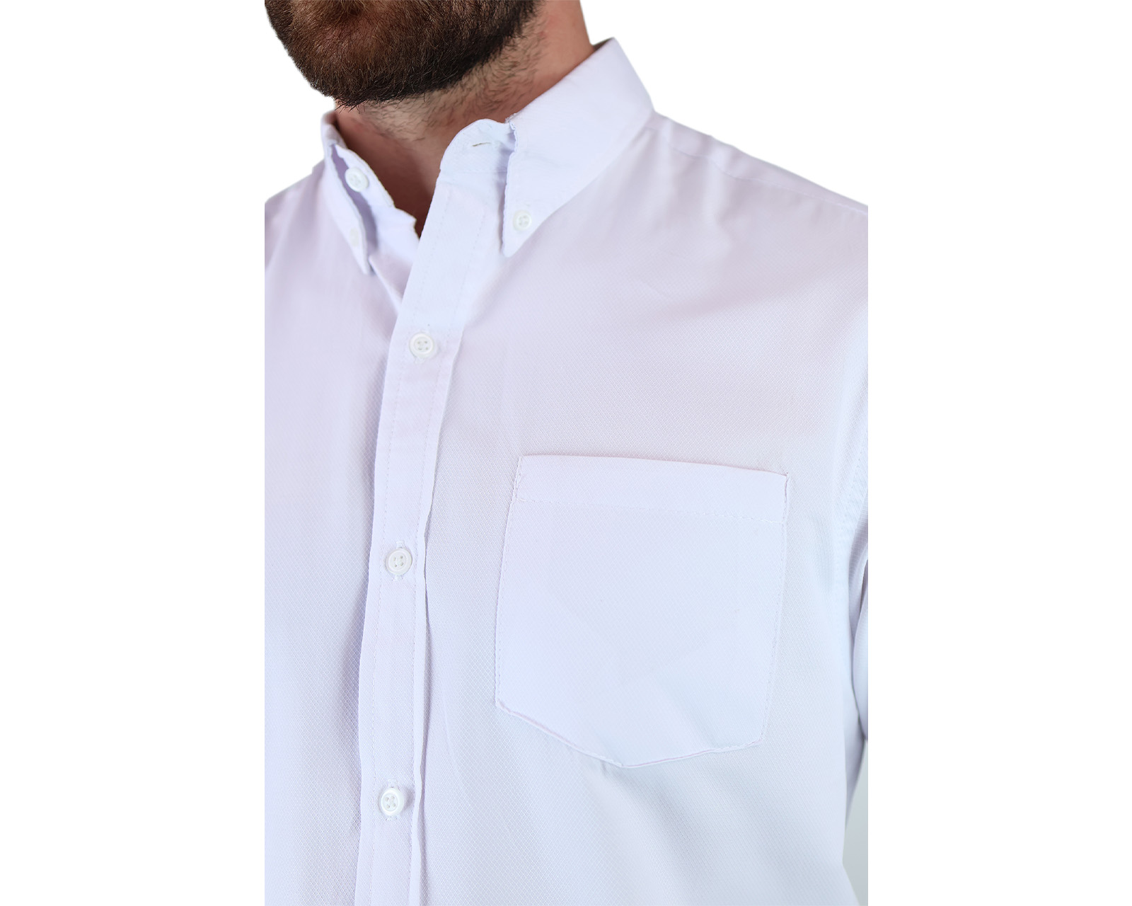 Foto 5 pulgar | Camisa De Manga Corta Con Textura Para Hombre Marca Rams Cottons Modelo Sabato Color Blanco Corte Regular