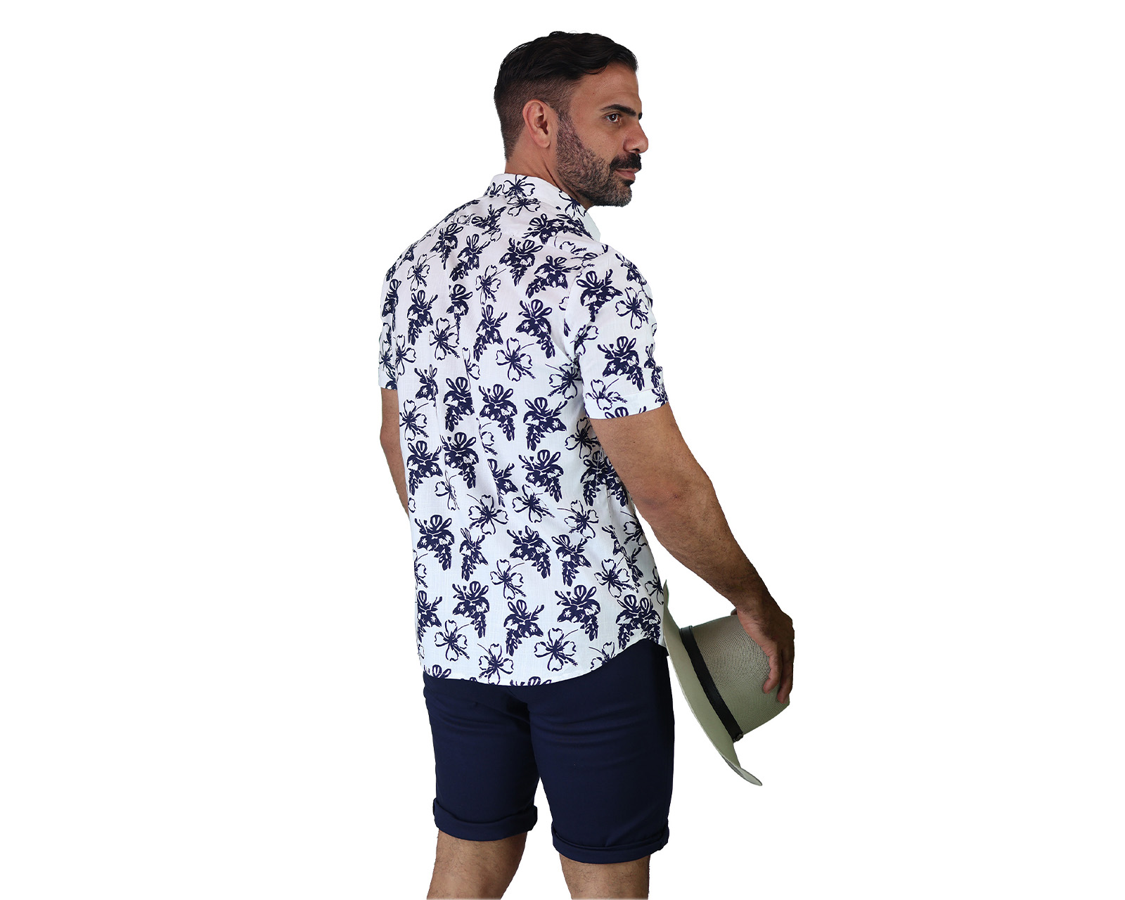 Foto 4 pulgar | Camisa Estilo Hawaiano De Manga Corta Marca Rams Cottons Modelo Bali Con Estampado Floral