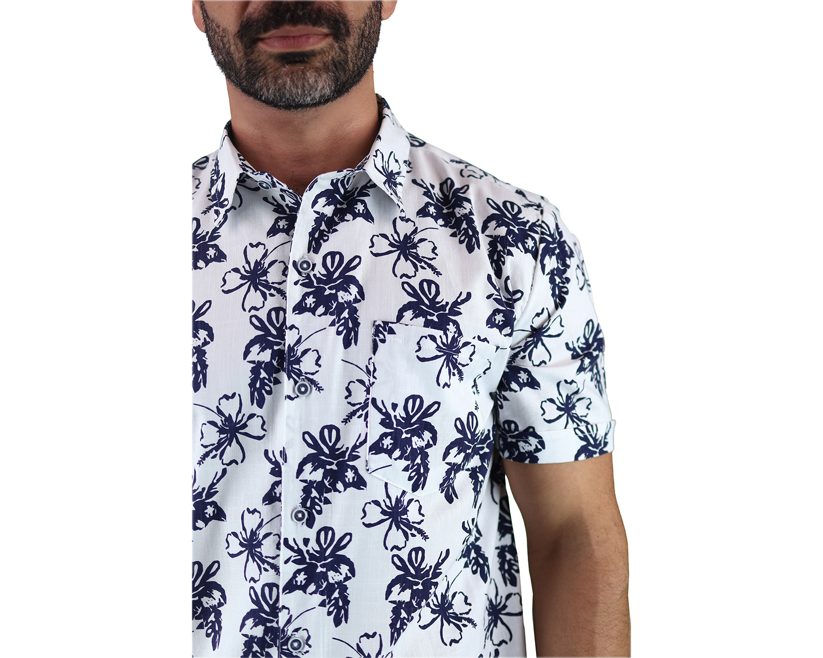 Foto 5 pulgar | Camisa Estilo Hawaiano De Manga Corta Marca Rams Cottons Modelo Bali Con Estampado Floral