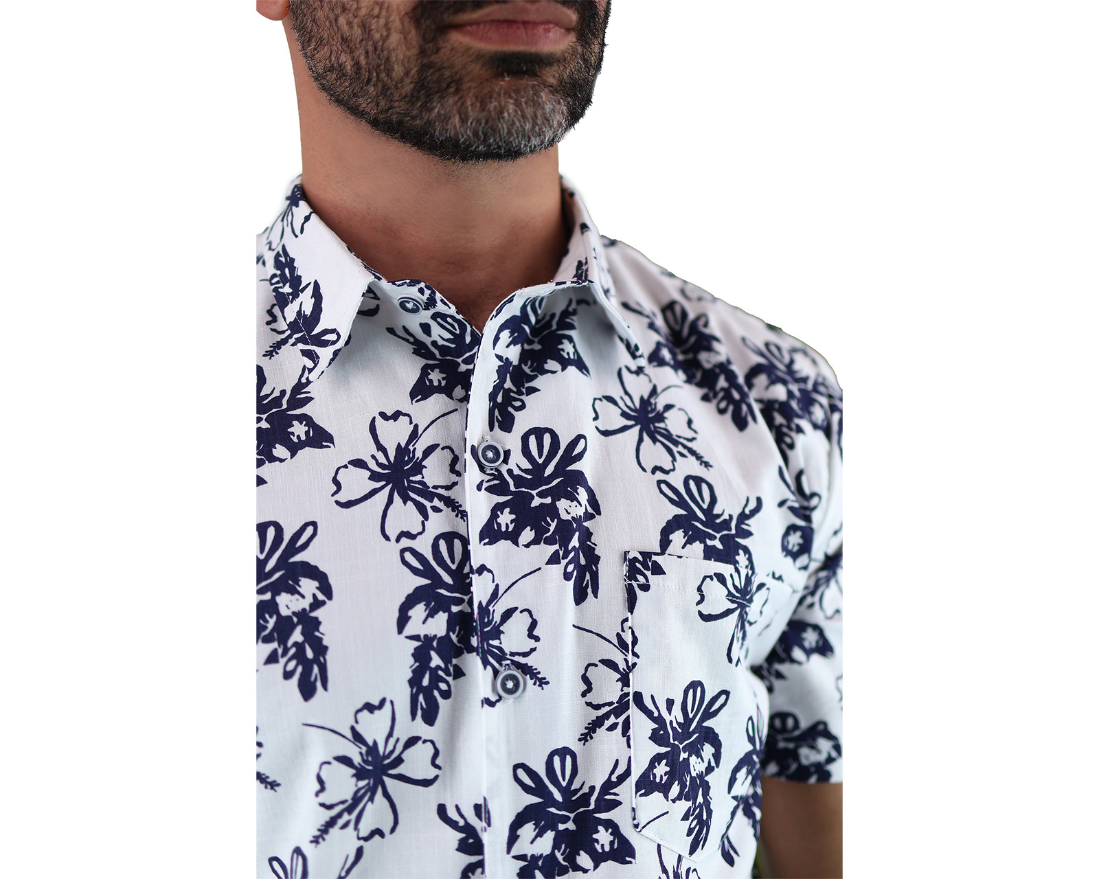 Foto 6 pulgar | Camisa Estilo Hawaiano De Manga Corta Marca Rams Cottons Modelo Bali Con Estampado Floral