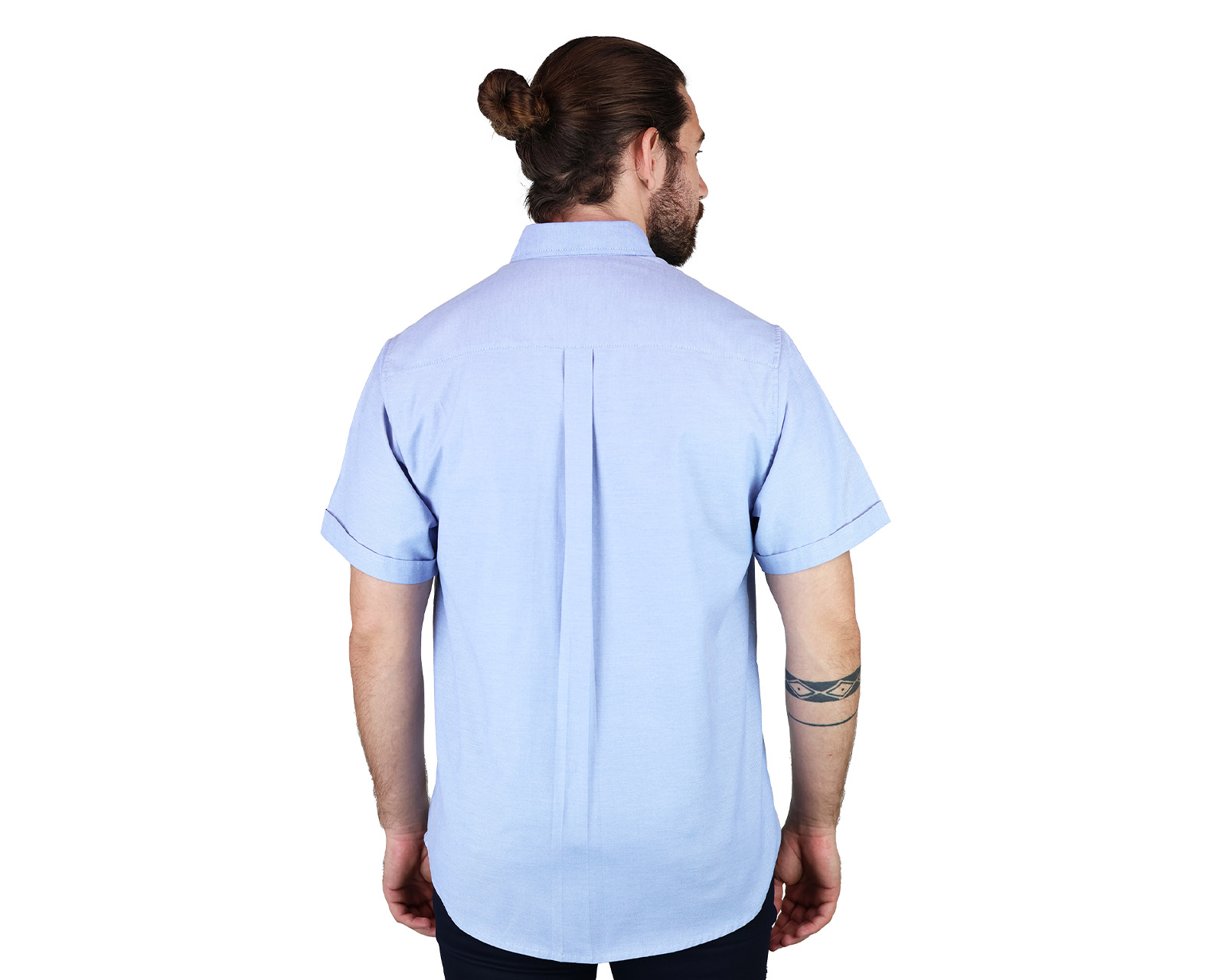 Foto 5 pulgar | Camisa Para Caballero De Manga Corta Marca Rams Cottons  Modelo Oxford Color Azul De Corte Regular