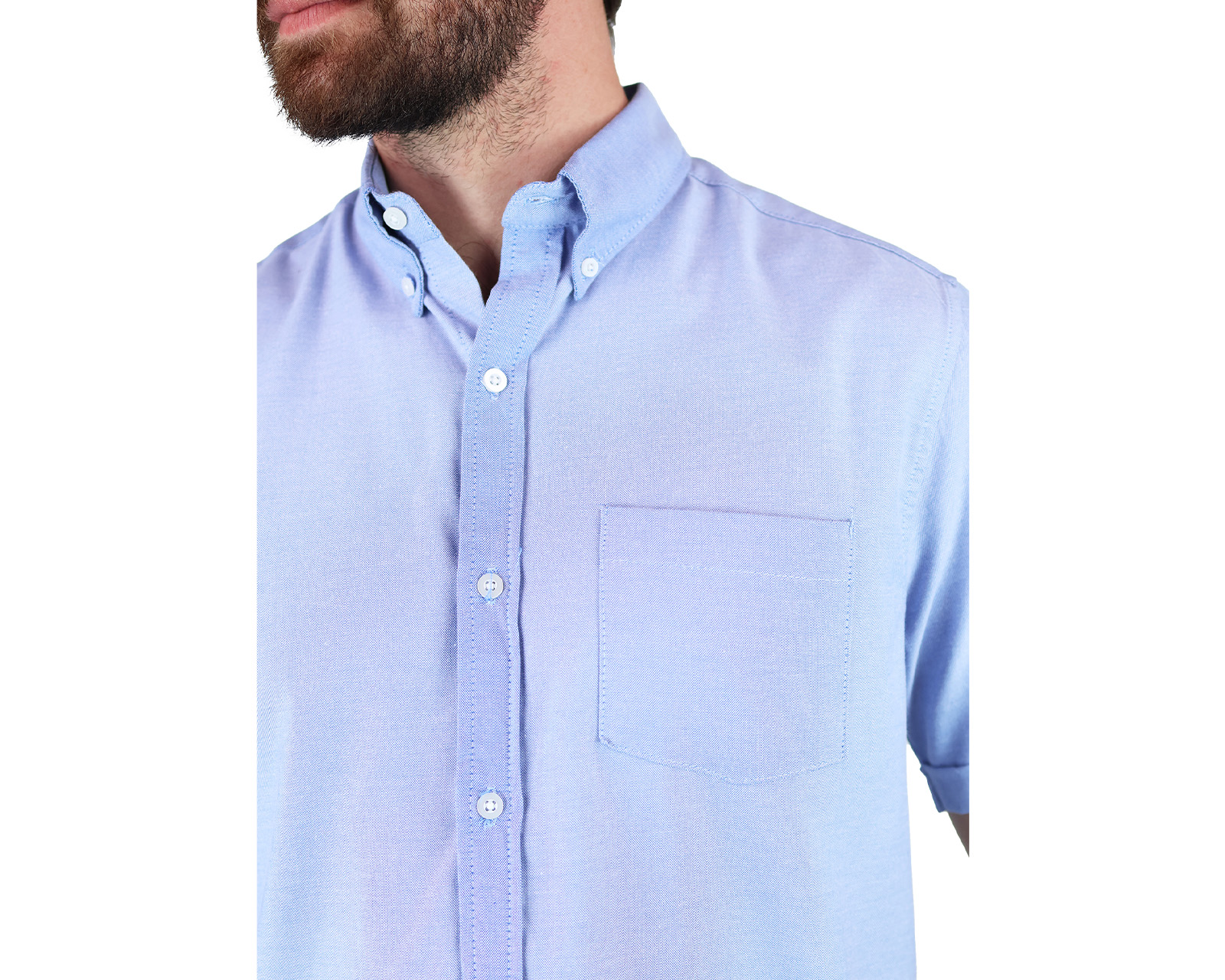 Foto 6 pulgar | Camisa Para Caballero De Manga Corta Marca Rams Cottons  Modelo Oxford Color Azul De Corte Regular