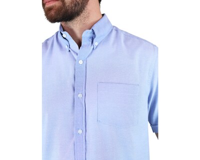 Foto 5 | Camisa Para Caballero De Manga Corta Marca Rams Cottons Modelo Oxford Color Azul De Corte Regular