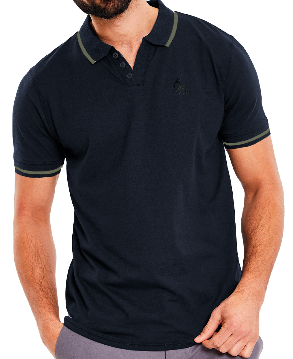 Foto 2 pulgar | Playera Polo Negra para Hombre