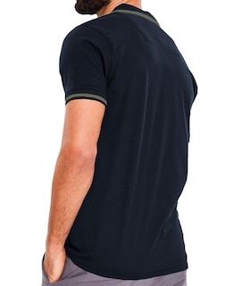 Foto 2 | Playera Polo Negra para Hombre