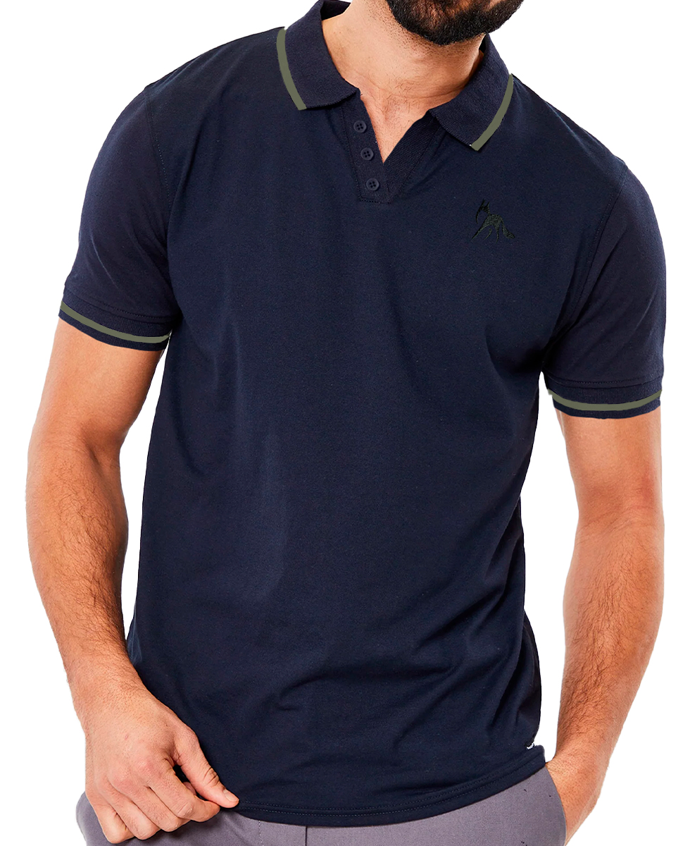 Foto 4 pulgar | Playera Polo Negra para Hombre