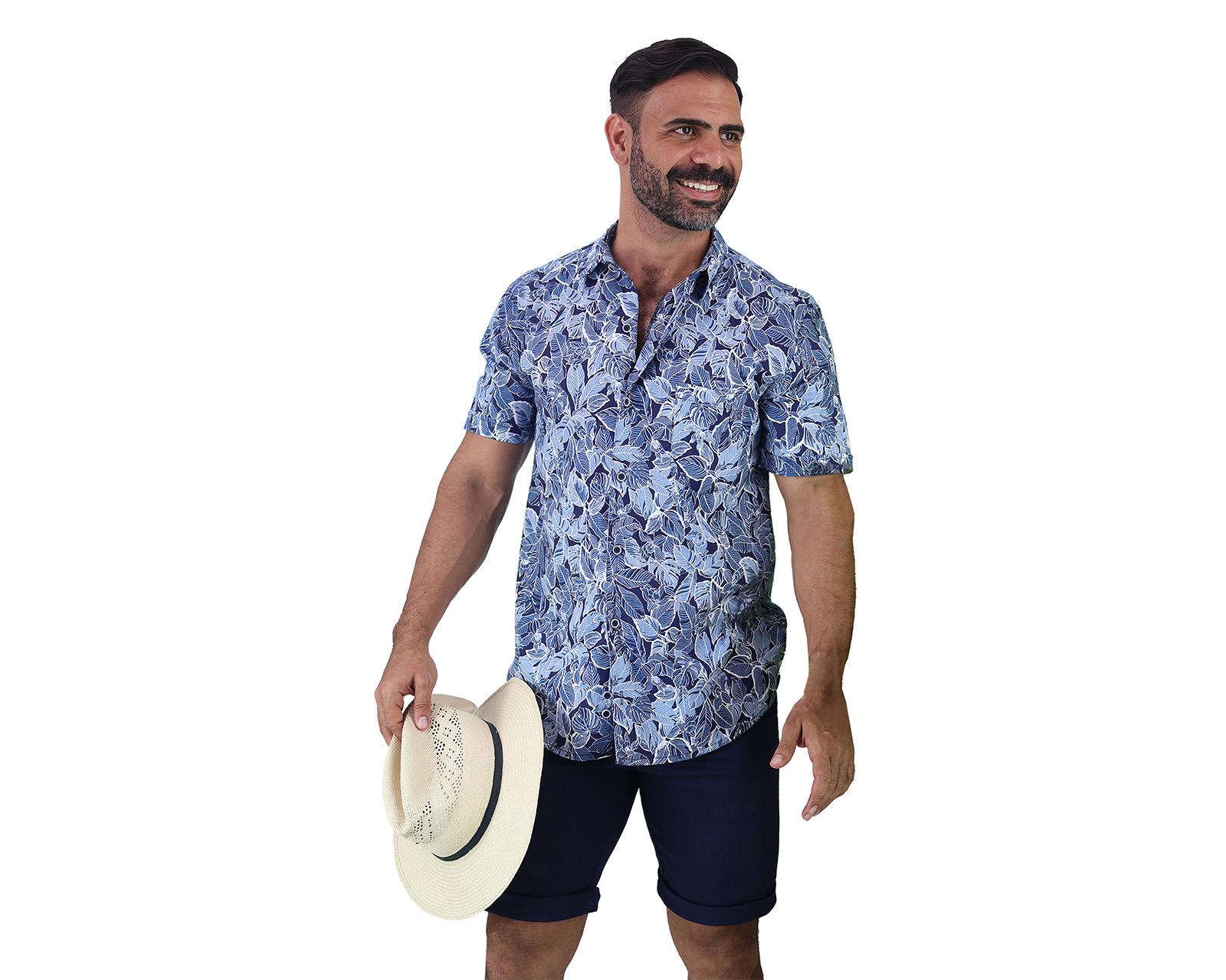 Foto 2 pulgar | Camisa Estilo Hawaiano de Manga Corta Rams Cottons Bali con Estampado Tropical