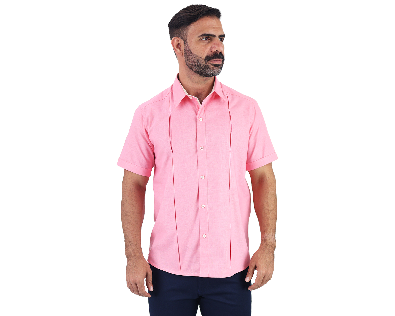 Camisa Guayabera Rams Cottons Rosa para Hombre $470