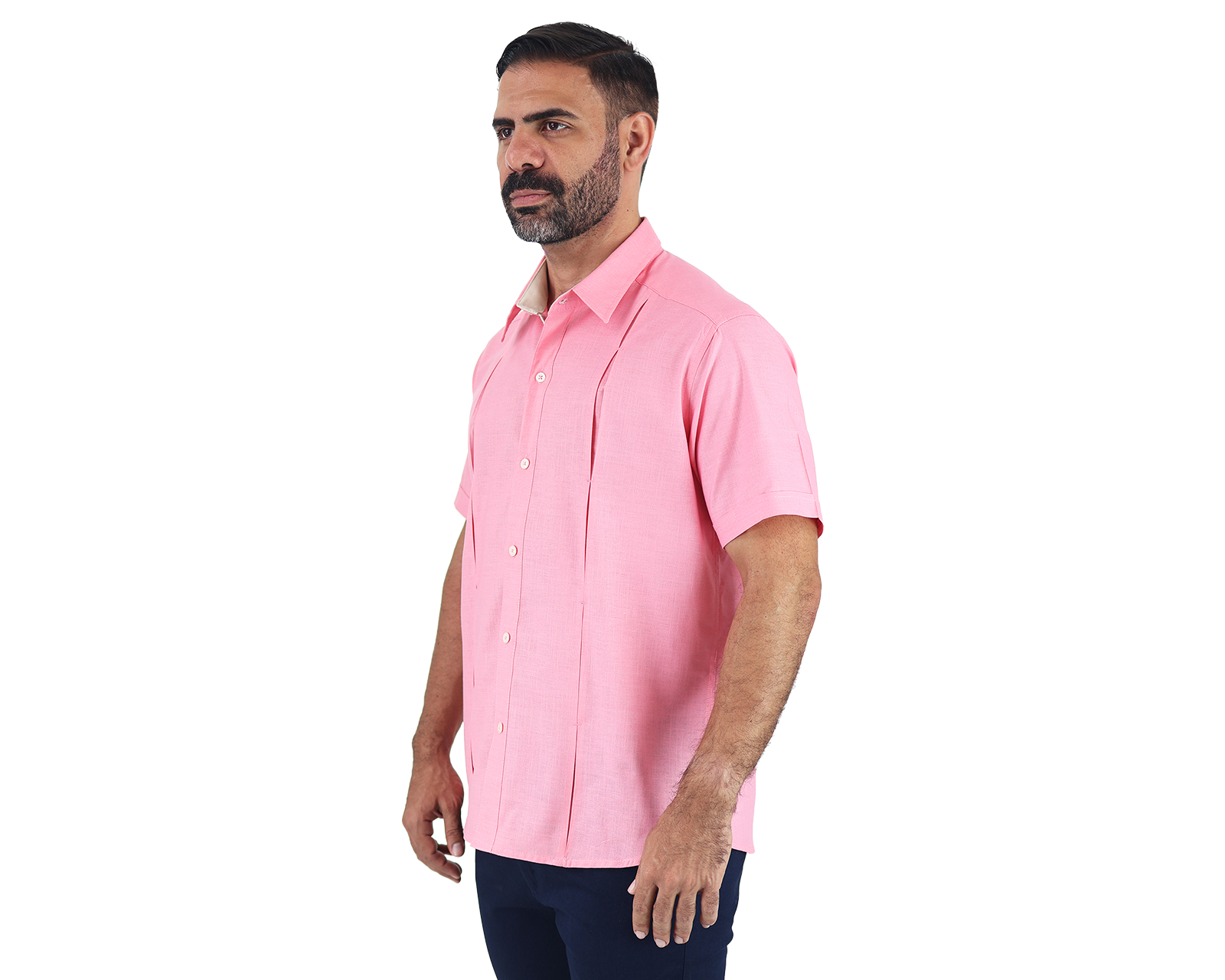 Foto 3 pulgar | Camisa Guayabera Rams Cottons Rosa para Hombre