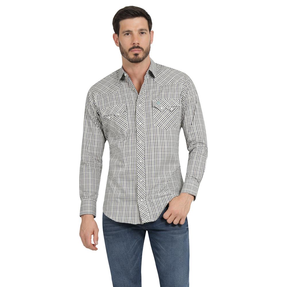 Camisa Vaquera Hombre Wrangler Slim Fit Manga Larga 433 Beige