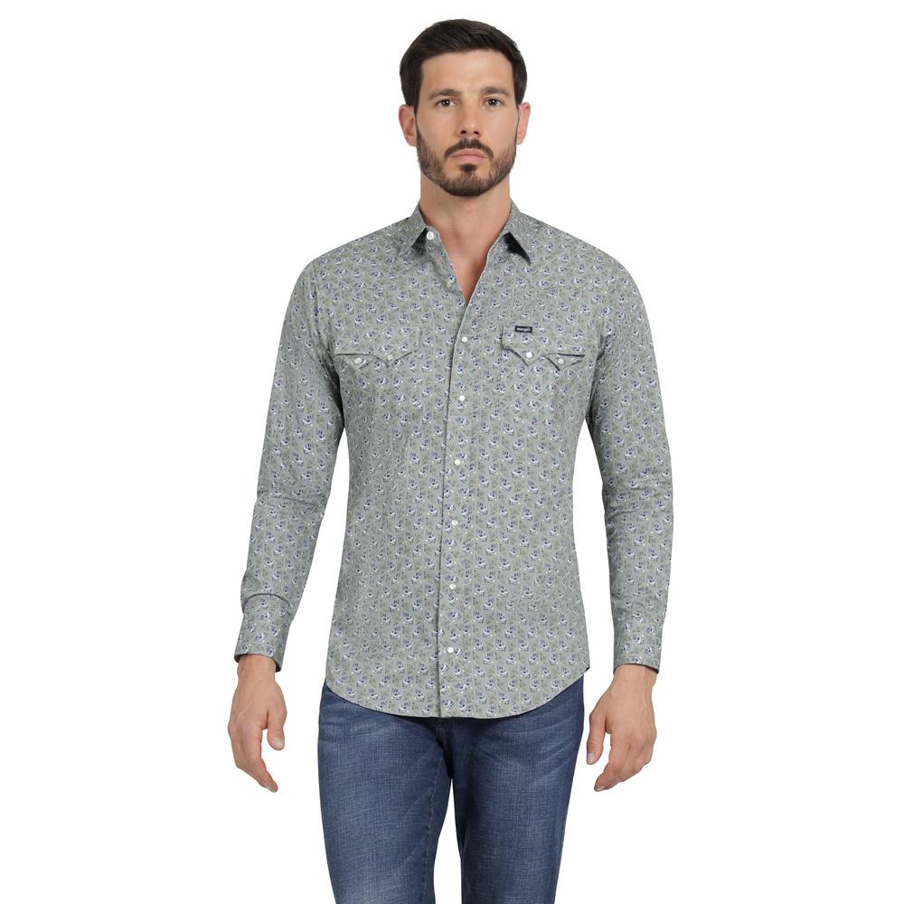 Foto 2 pulgar | Camisa Vaquera Hombre Wrangler Slim Fit Manga Larga 373 Verde