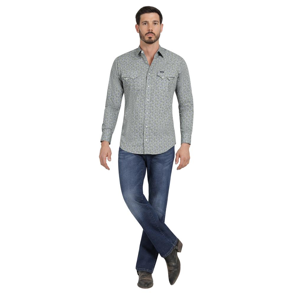 Foto 5 pulgar | Camisa Vaquera Hombre Wrangler Slim Fit Manga Larga 373 Verde