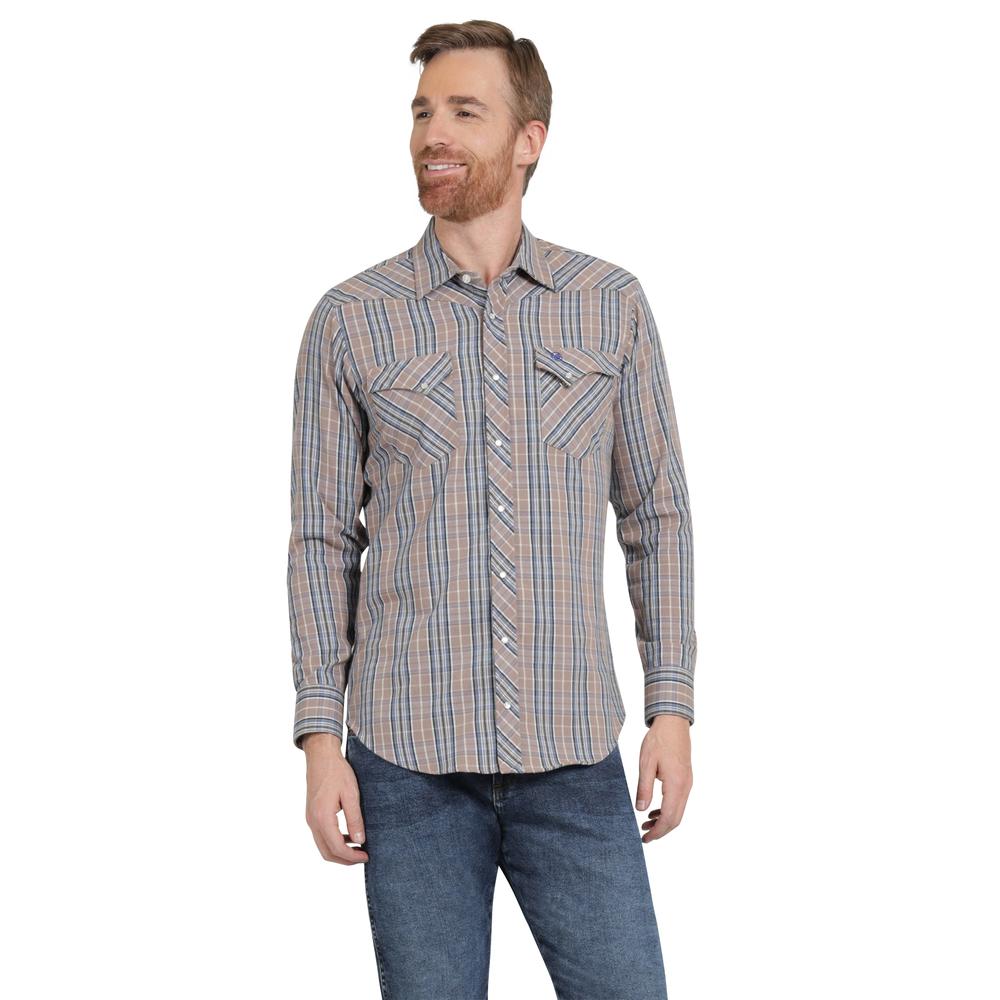 Foto 2 pulgar | Camisa Vaquera Hombre Wrangler Slim Fit Manga Larga 432 Cafe