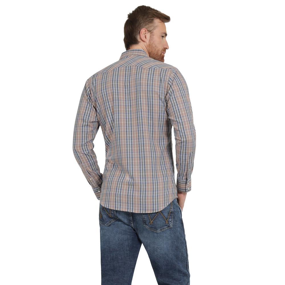 Foto 4 pulgar | Camisa Vaquera Hombre Wrangler Slim Fit Manga Larga 432 Cafe