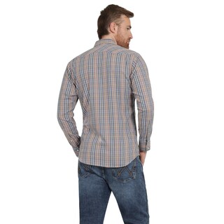 Foto 3 | Camisa Vaquera Hombre Wrangler Slim Fit Manga Larga 432 Cafe