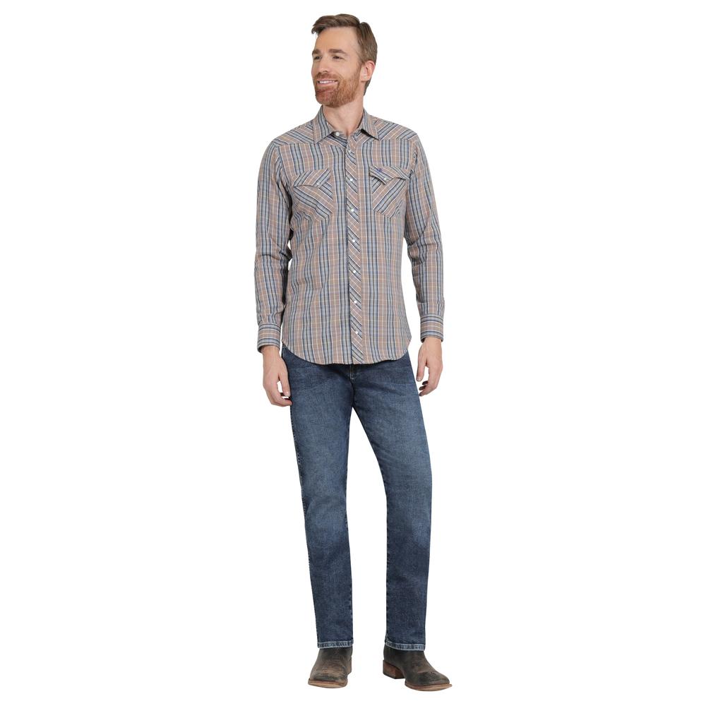 Foto 5 pulgar | Camisa Vaquera Hombre Wrangler Slim Fit Manga Larga 432 Cafe