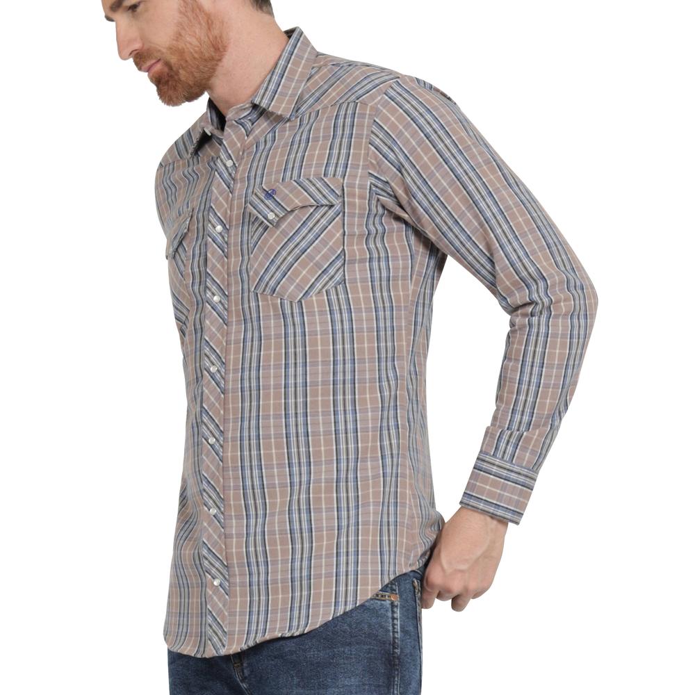 Foto 6 pulgar | Camisa Vaquera Hombre Wrangler Slim Fit Manga Larga 432 Cafe