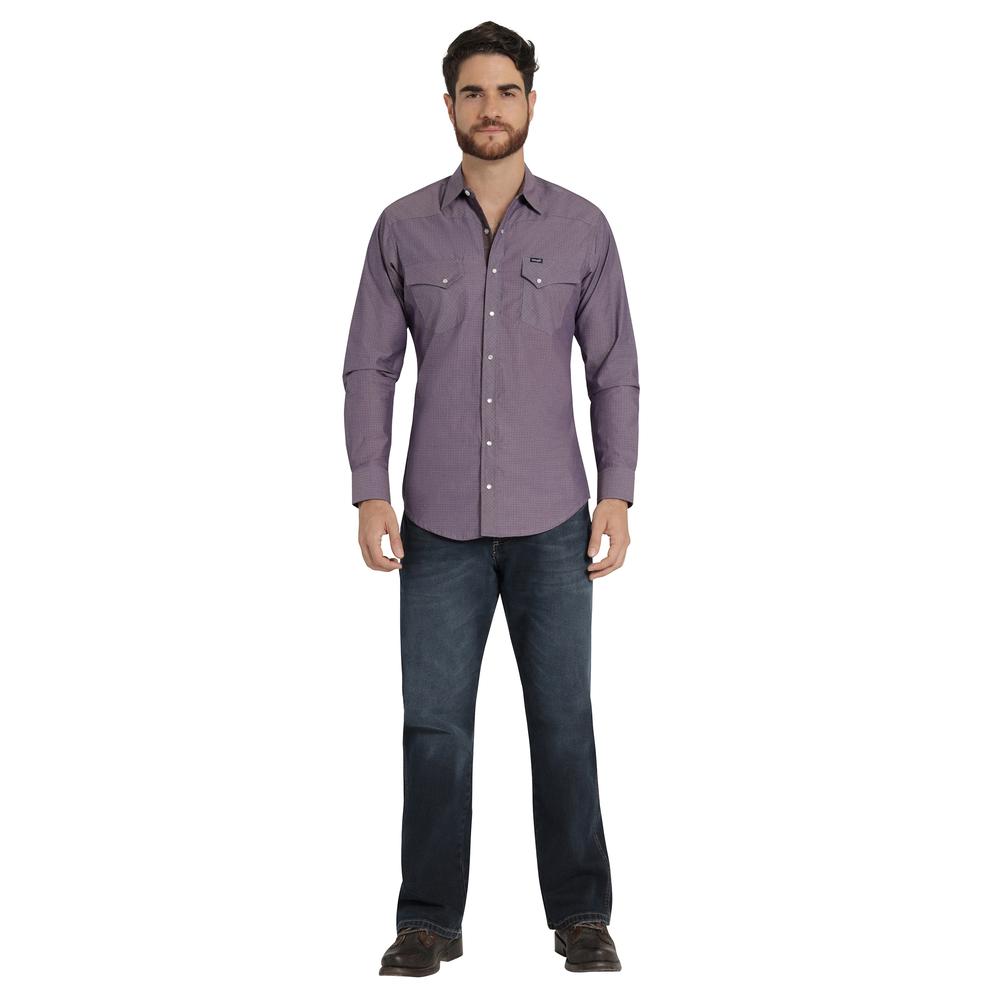 Foto 5 pulgar | Camisa Vaquera Hombre Wrangler Slim Fit Manga Larga 424 Vino