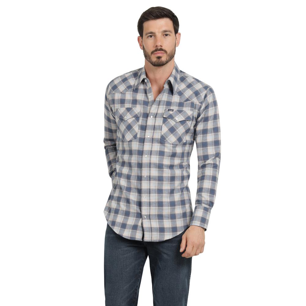 Camisa Vaquera Hombre Wrangler Regular Fit Manga Larga 298 Azul