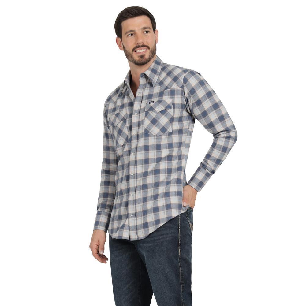 Foto 3 pulgar | Camisa Vaquera Hombre Wrangler Regular Fit Manga Larga 298 Azul