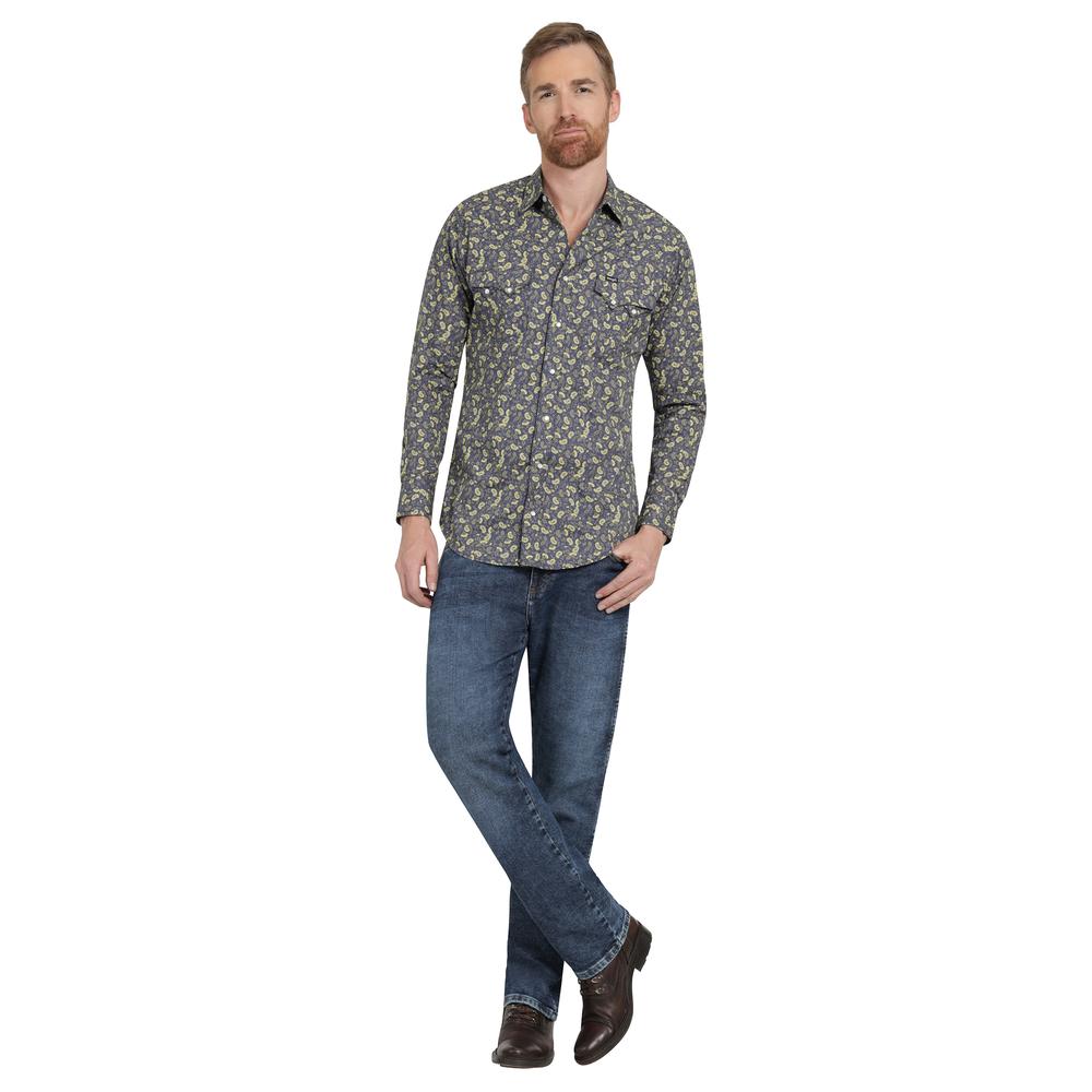 Foto 5 pulgar | Camisa Vaquera Hombre Wrangler Slim Fit Manga Larga 385 Azul Marino