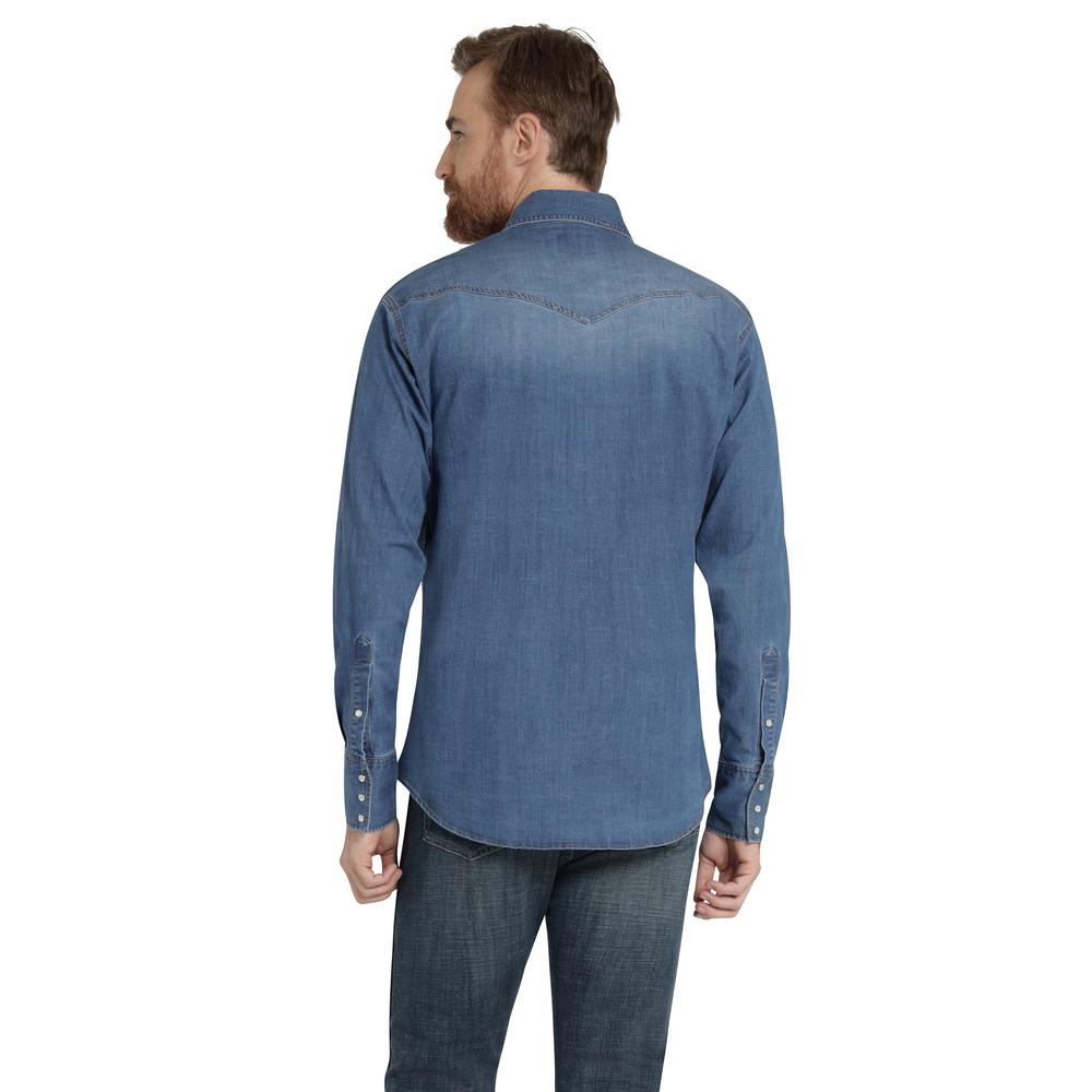 Foto 4 pulgar | Camisa Vaquera Hombre Wrangler Regular Fit Manga Larga 930 Azul