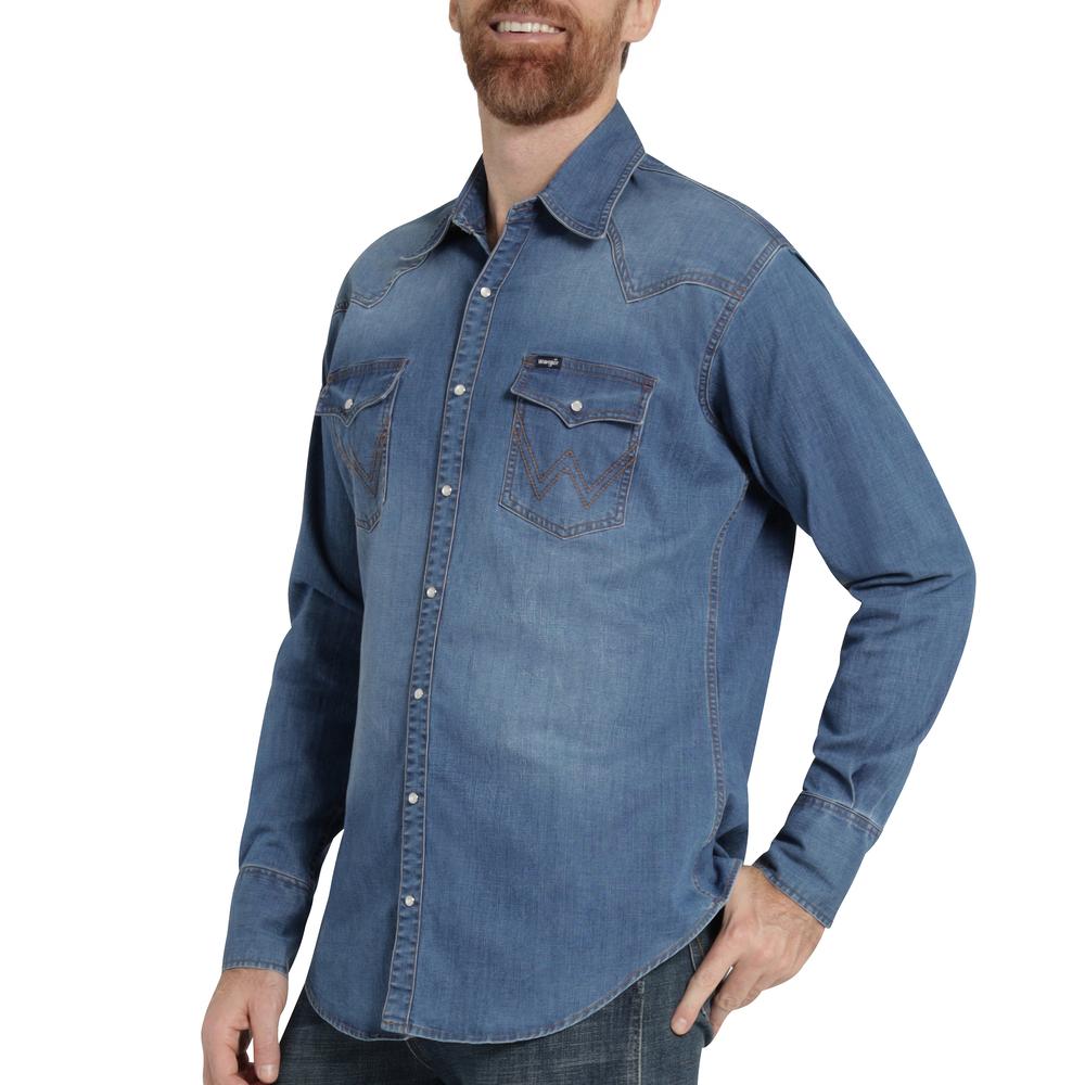 Foto 6 pulgar | Camisa Vaquera Hombre Wrangler Regular Fit Manga Larga 930 Azul