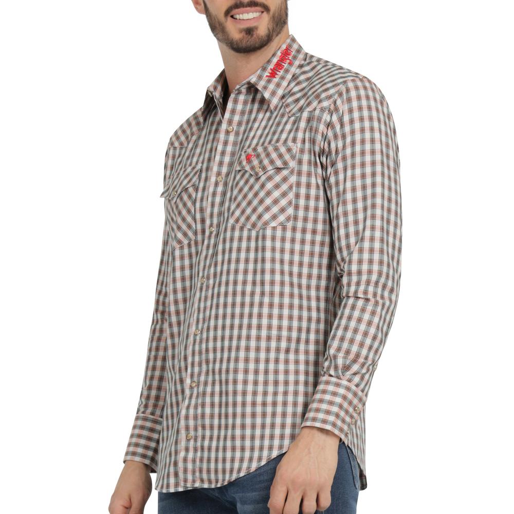 Foto 6 pulgar | Camisa Vaquera Hombre Wrangler Regular Fit Manga Larga 380 Cafe