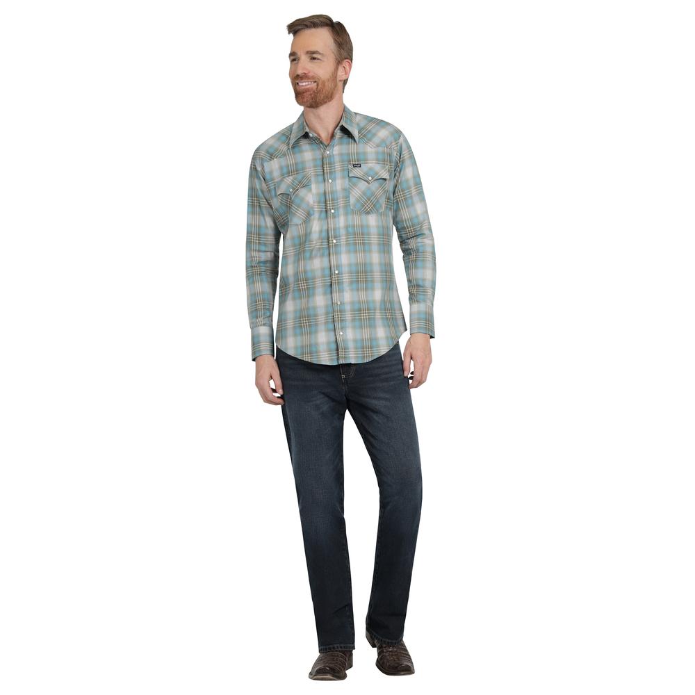 Foto 5 pulgar | Camisa Vaquera Hombre Wrangler Regular Fit Manga Larga 300 Verde