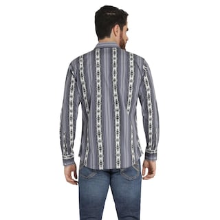 Foto 3 | Camisa Vaquera Hombre Wrangler Regular Fit Manga Larga 366 Azul
