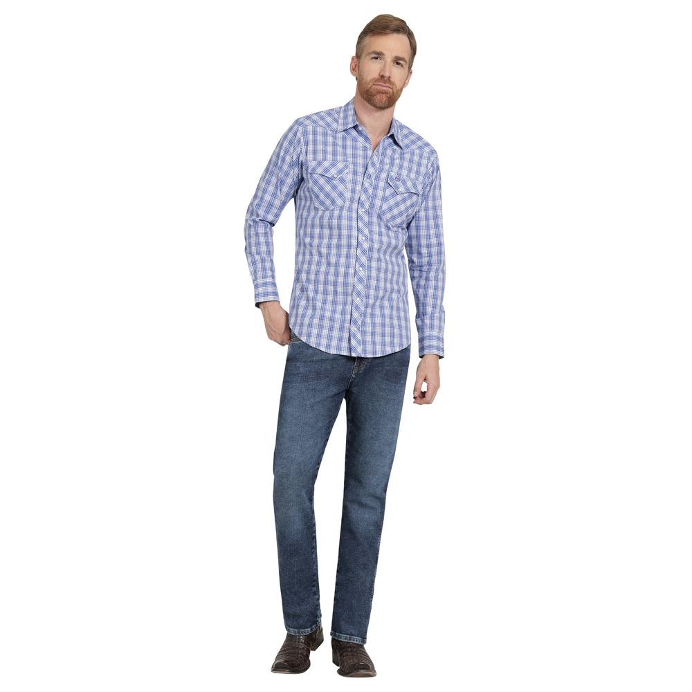 Foto 5 pulgar | Camisa Vaquera Hombre Wrangler Slim Fit Manga Larga 448 Azul