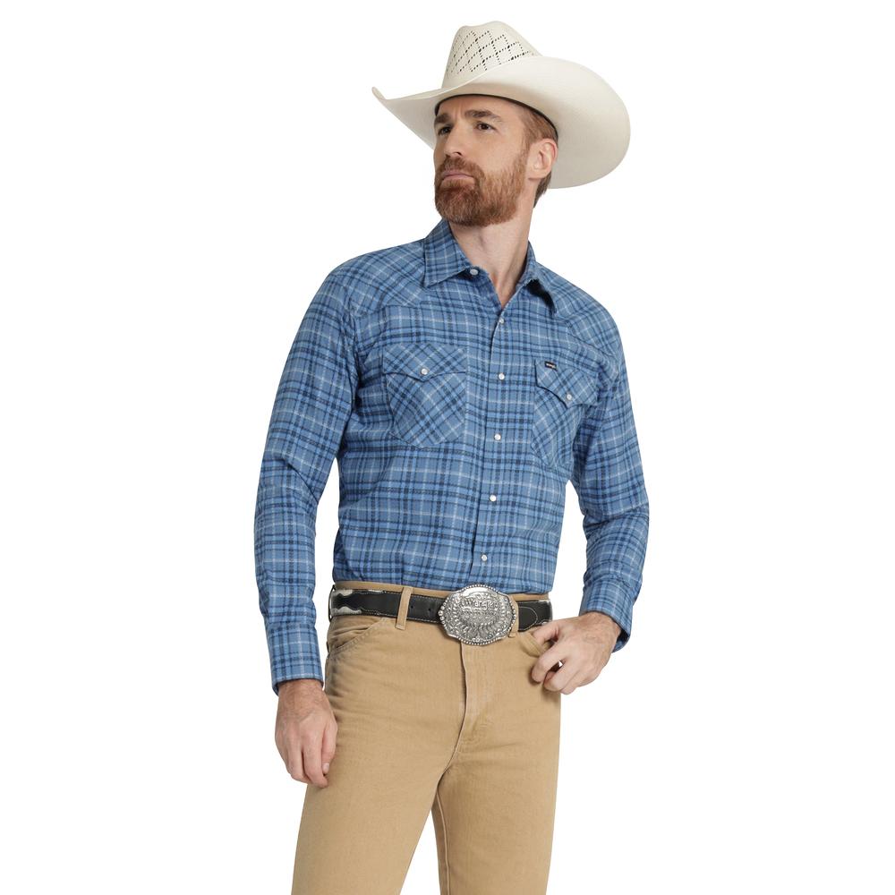 Foto 2 pulgar | Camisa Vaquera Hombre Wrangler Regular Fit Manga Larga 299 Azul